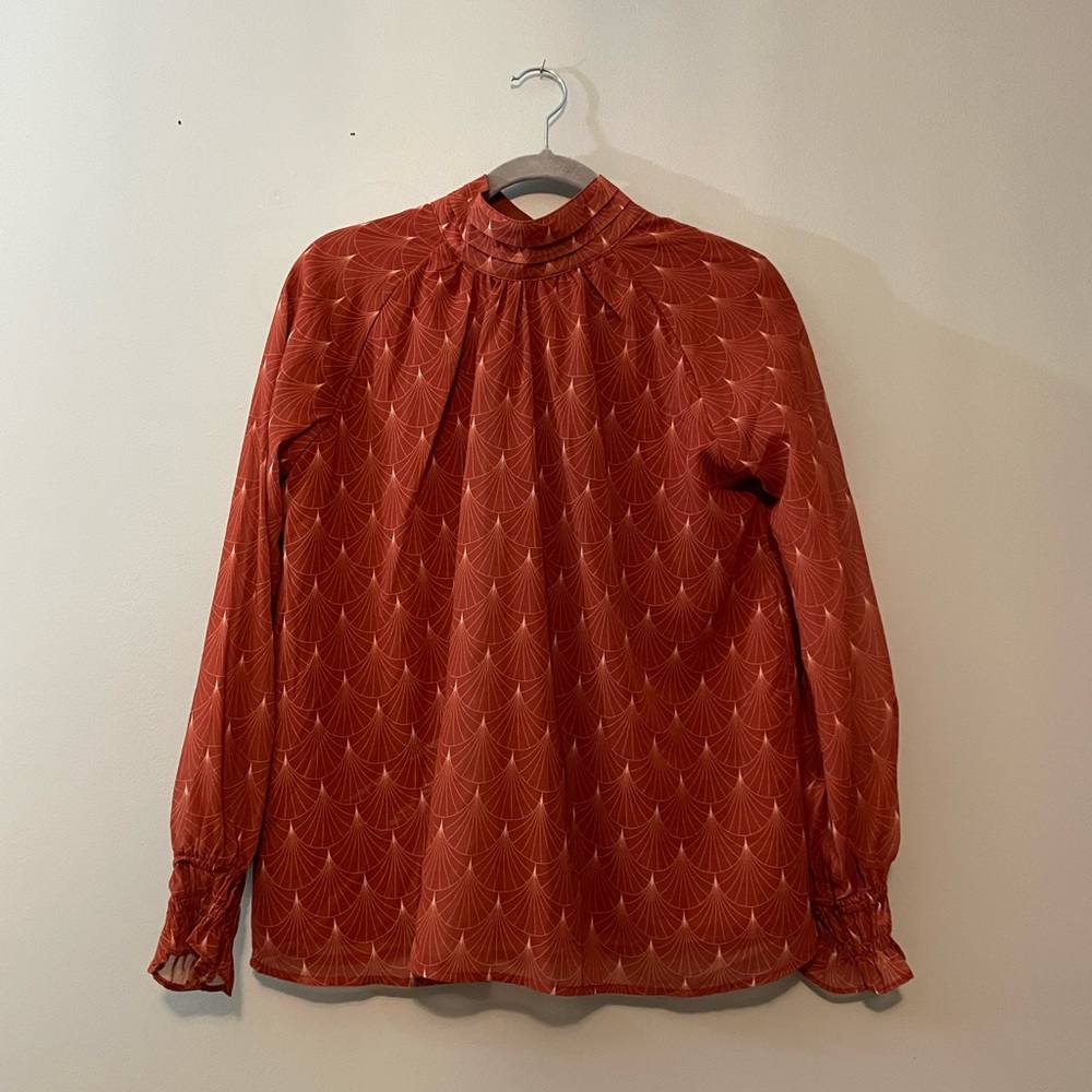 Bohme Rust Art Deco Patterned Boho Blouse - Picture 3 of 9